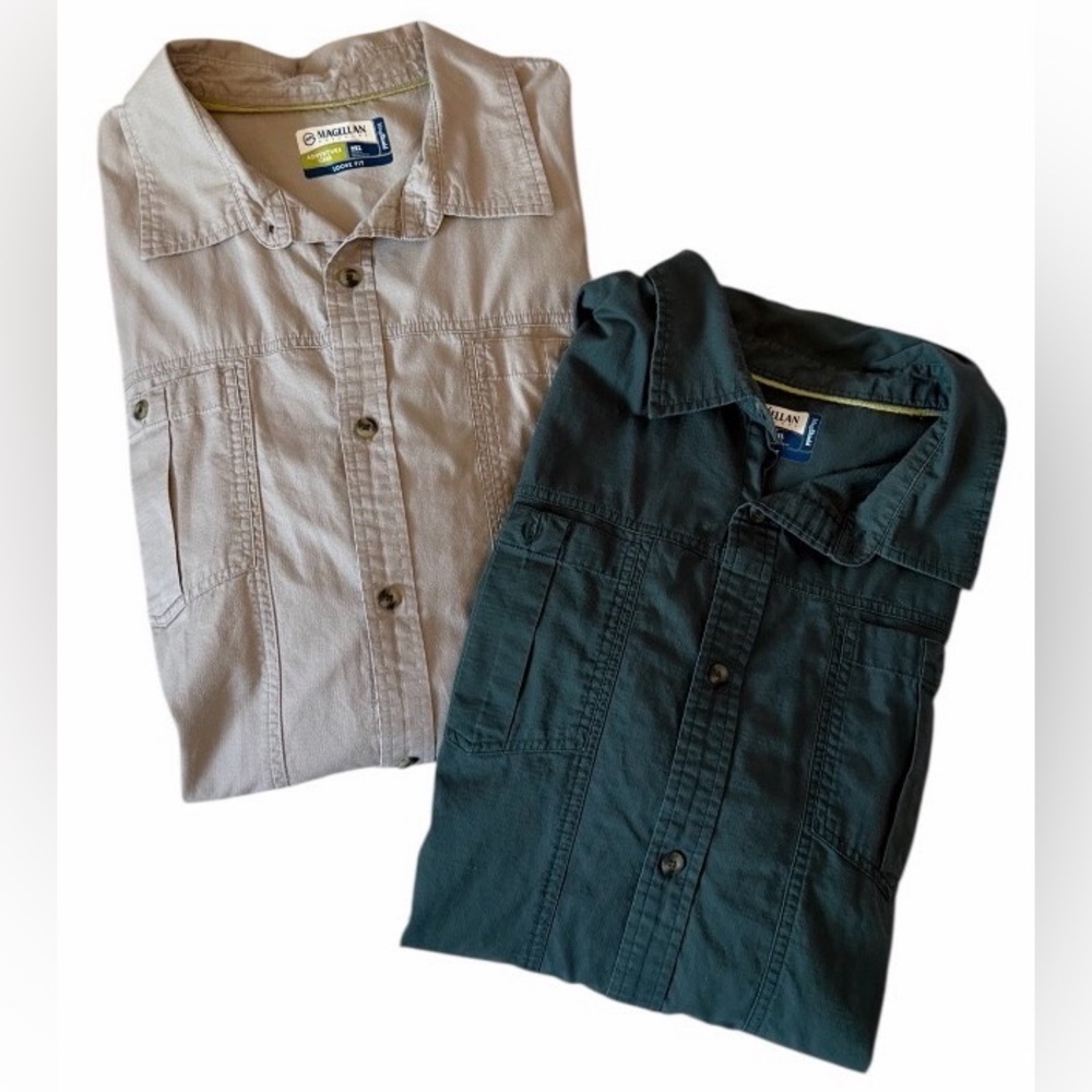 *Bundle Lot of 2* Magellan Outdoors Men’s Short Sleeve Button-Up Shirts Sz 2XL